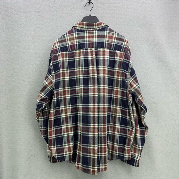 Eddie Bauer Heavy Duty Twill Plaid Workmans Button Down Shirt Size XL - Picture 3 of 9